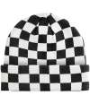 BB531 (B531) Checkerboard Beanie Black / Soft White colour image
